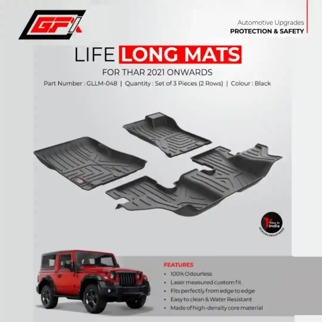 GFX Lifelong Floor Mats For Thar 2021 Onwards