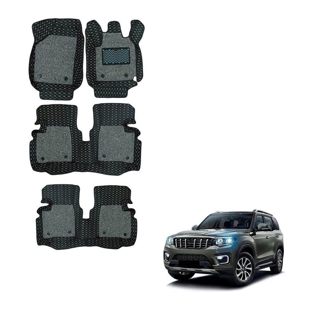 Mahindra Scorpio-N Illustrious 7D Floor Mats - Black with Grey