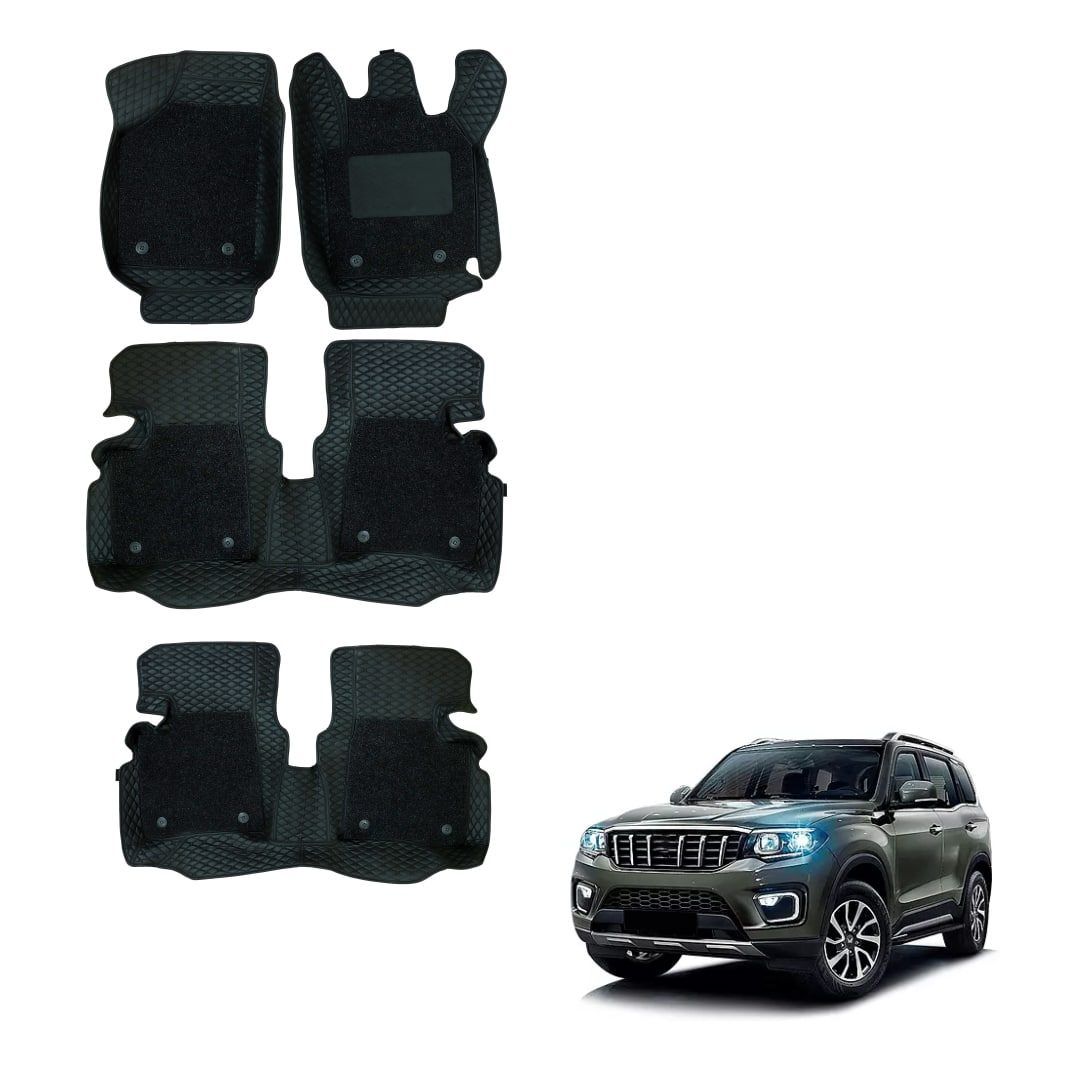 Mahindra Scorpio-N Lavish 7D Mats Carpet - Black Colour