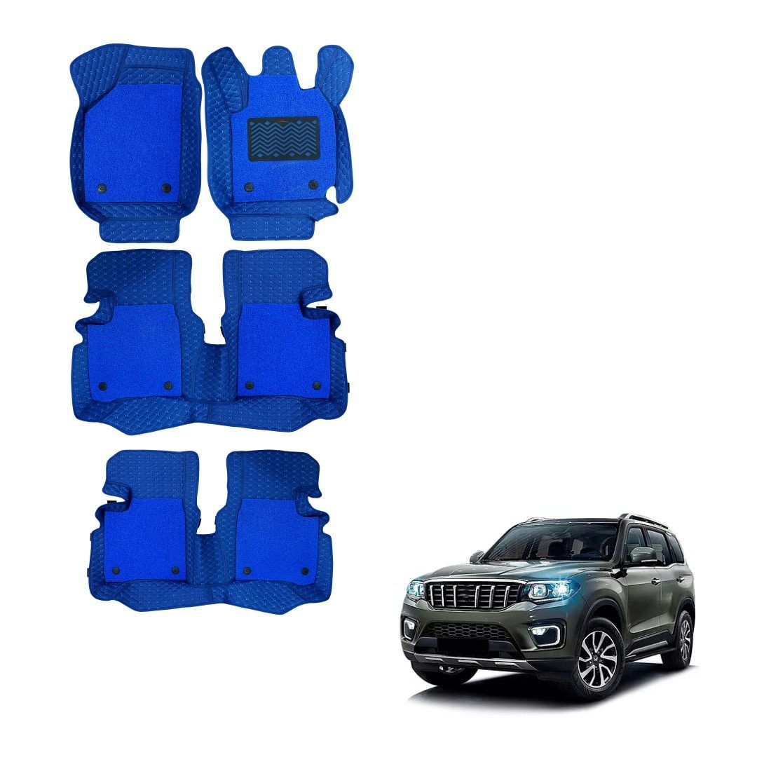 Mahindra Scorpio-N Superior Floor 7d Mats - Blue Colour