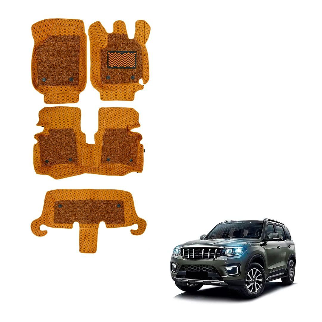Mahindra Scorpio-N Luxury 7D Floor Boot Mats - Tan Color