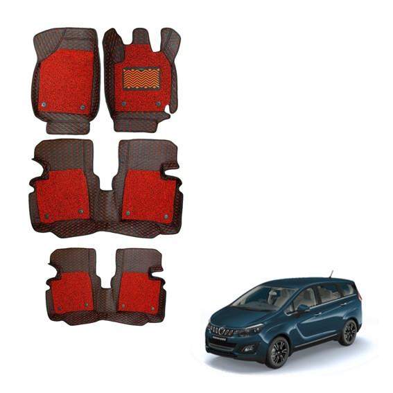 Mahindra Marazzo Premium 7D Boot Mat - Black/Red Colour