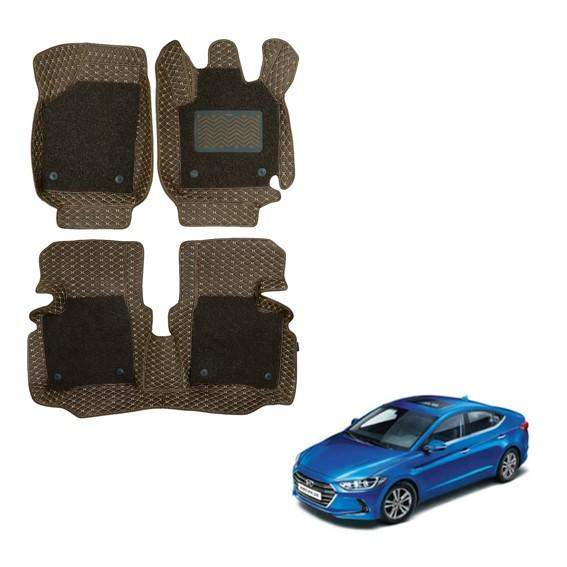 Hyundai Elantra (2017) Luxury Foot Mats - Brown Colour