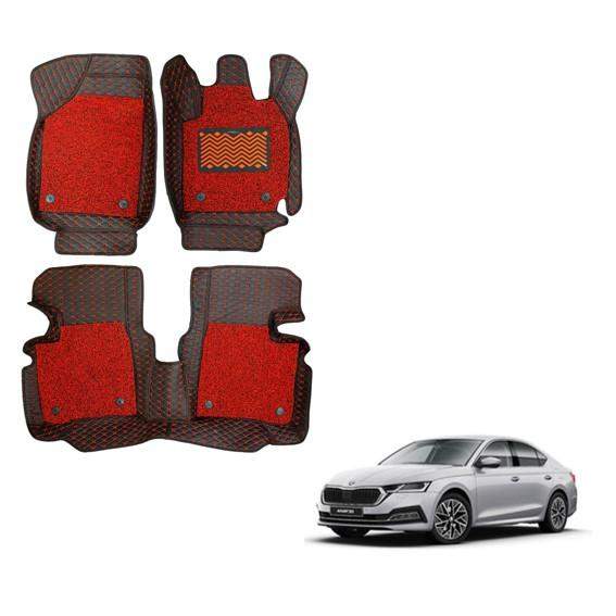 Deluxe Mat Carpet for Skoda New Octavia - Black/Red Colour