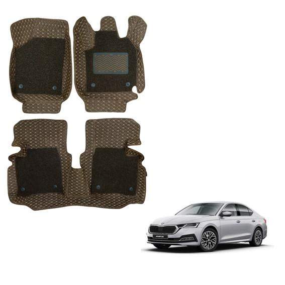 Superior 7D Mats for Skoda New Octavia - Brown Colour