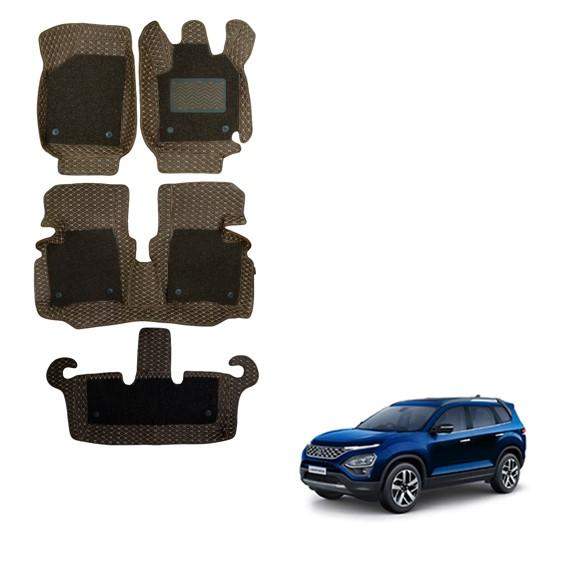 Tata New Safari Spacious 7D Foot Mats - Brown Colour