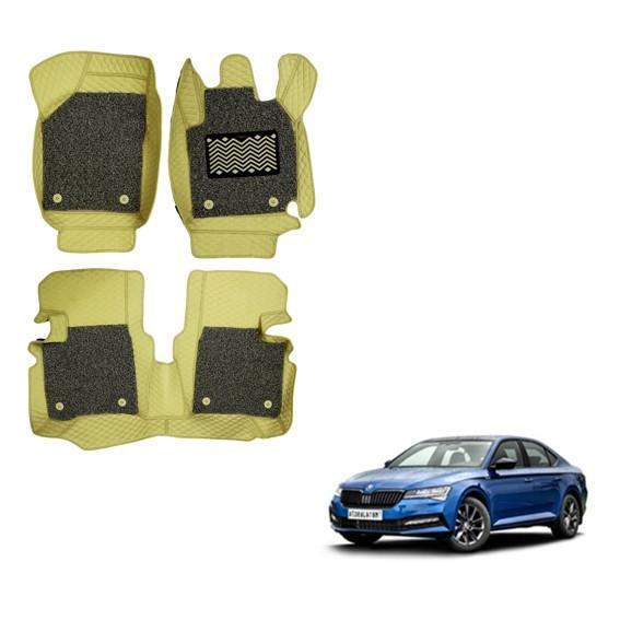 Skoda New Superb Waterproof Floor Mats - Beige Colour