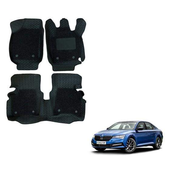 Superior Foot Mats for Skoda New Superb - Black Colour