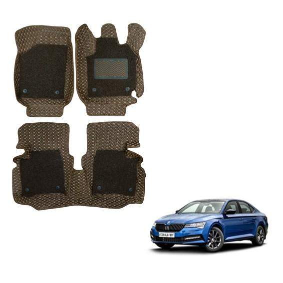 Illustrious Mat Carpet for Skoda New Superb - Brown Colour