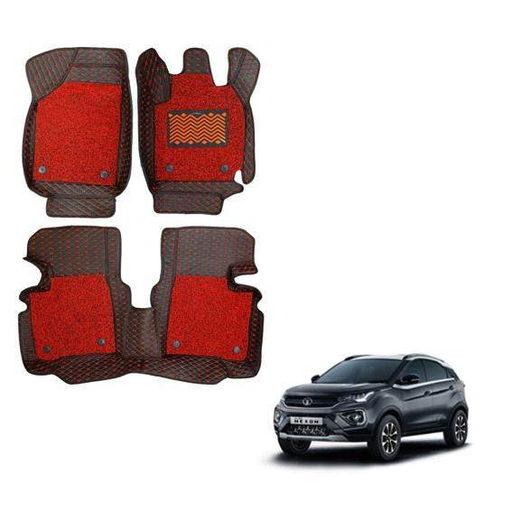 Tata Nexon Luxury 7D Foot Mattress - Red Colour