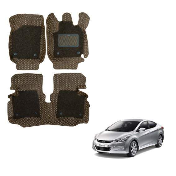 Hyundai Elantra Luxurious Foot Mats - Brown Colour