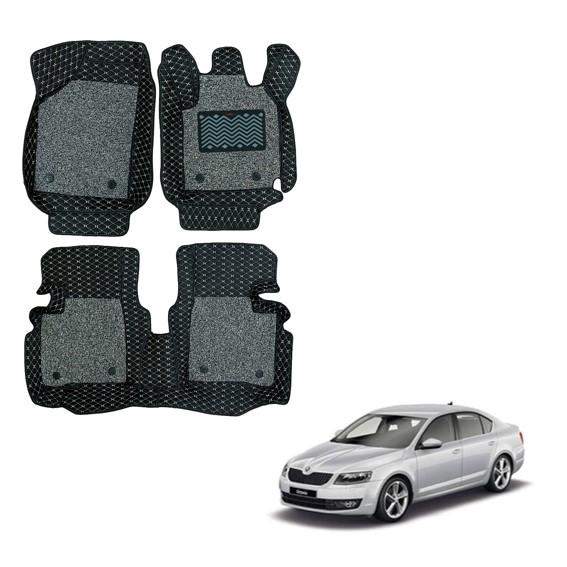 Illustrious Floor Mats for Skoda Octavia - Black/Grey Colour