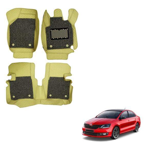Skoda Rapid Illustrious 7D Foot Mats - Beige Colour