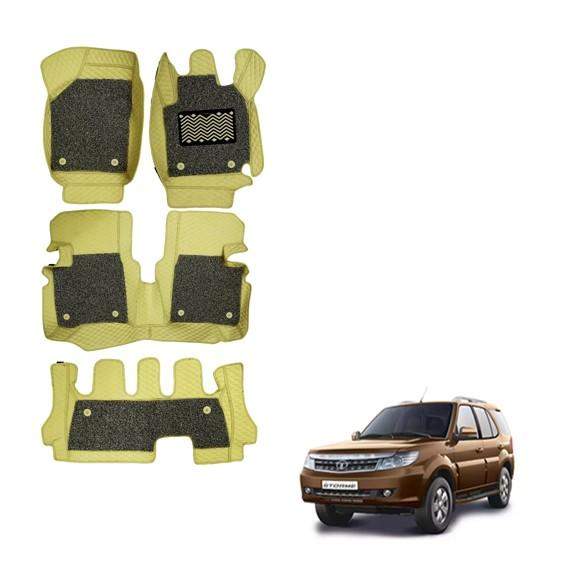 Tata Safari Storme Superior 7D Foot Mats - Beige Colour