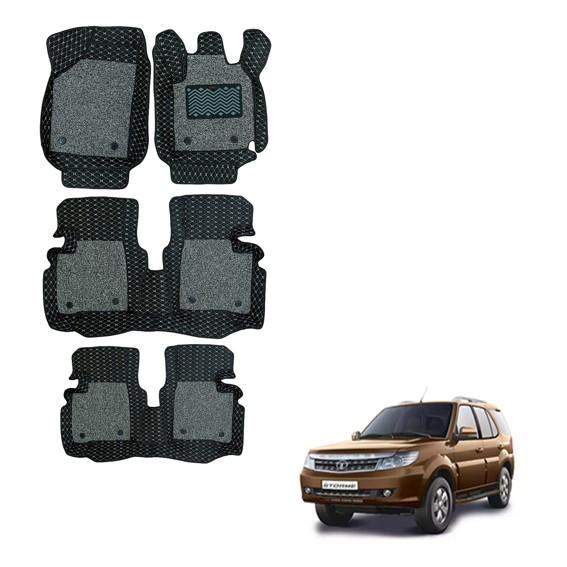 Tata Safari Storme Luxury 7D Foot Mattress - Black/Grey Colour