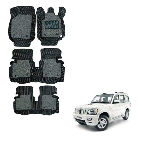 Mahindra Scorpio m-HAWK Spacious Foot Mats - Black/Grey Colour