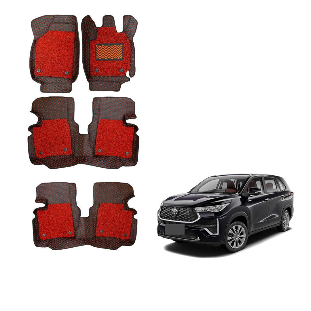 Toyota Innova Hycross Premium 7D Mats - Red Colour
