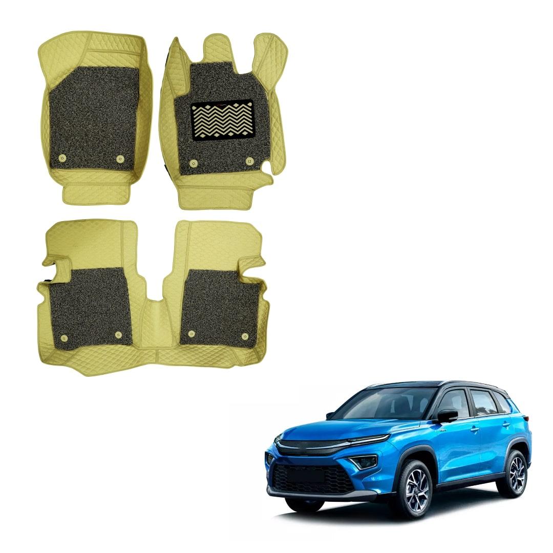 Toyota Urban Cruiser Hyryder Luxurious 7D Foot Mats - Beige Colour