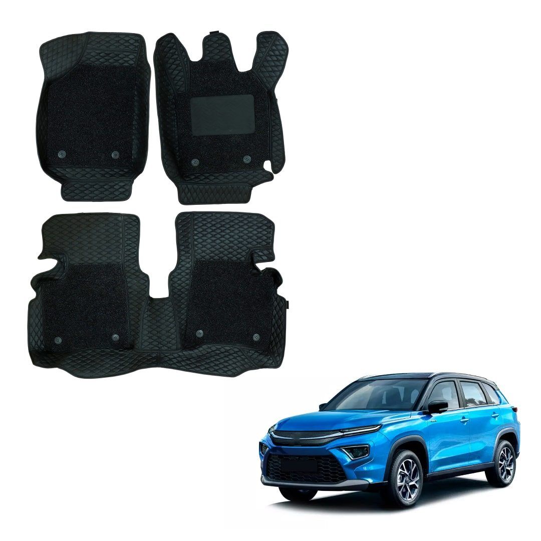 Toyota Urban Cruiser Hyryder Spacious 7D Mats - Black Colour