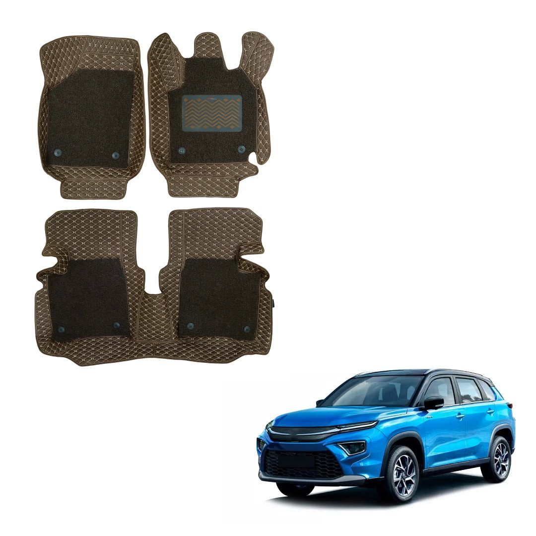 Toyota Urban Cruiser Hyryder Premium 7D Mat Carpet - Brown Colour