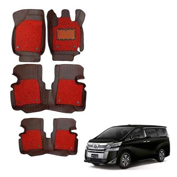 Toyota Vellfire Illustrious Floor Mats - Black/Red Colour