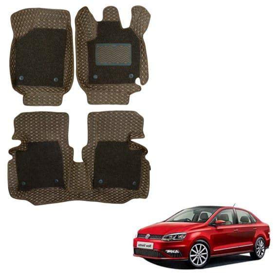 Deluxe 7D Mats for Volkswagen Vento - Brown Colour