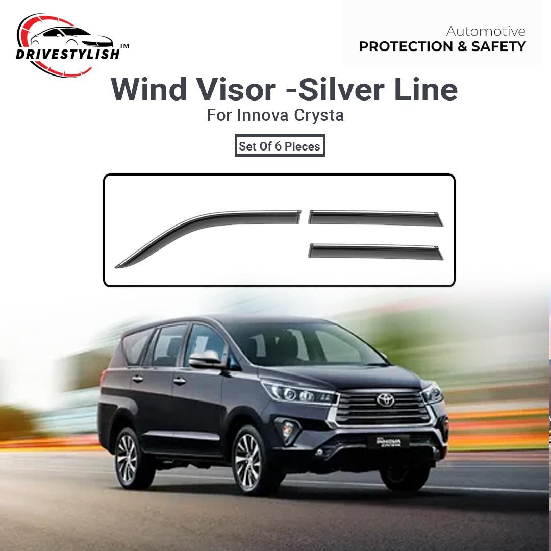 Toyota Innova Crysta Wind Visor – Chrome Insert