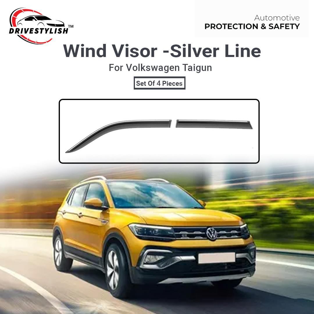 Wind Visor for Volkswagen Taigun - Silver Line