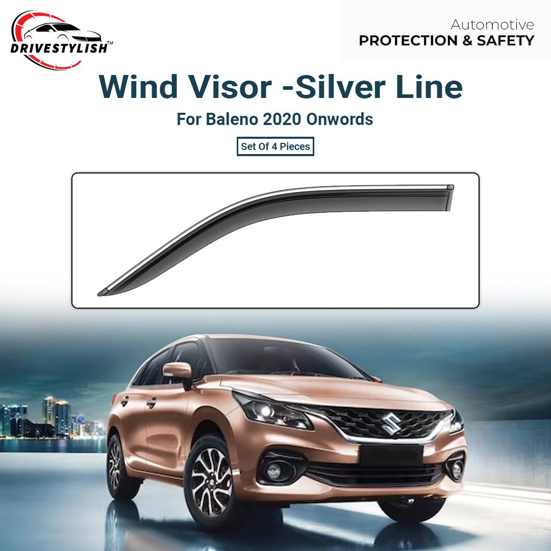 Maruti Suzuki New Baleno Wind Visor – Silver Line