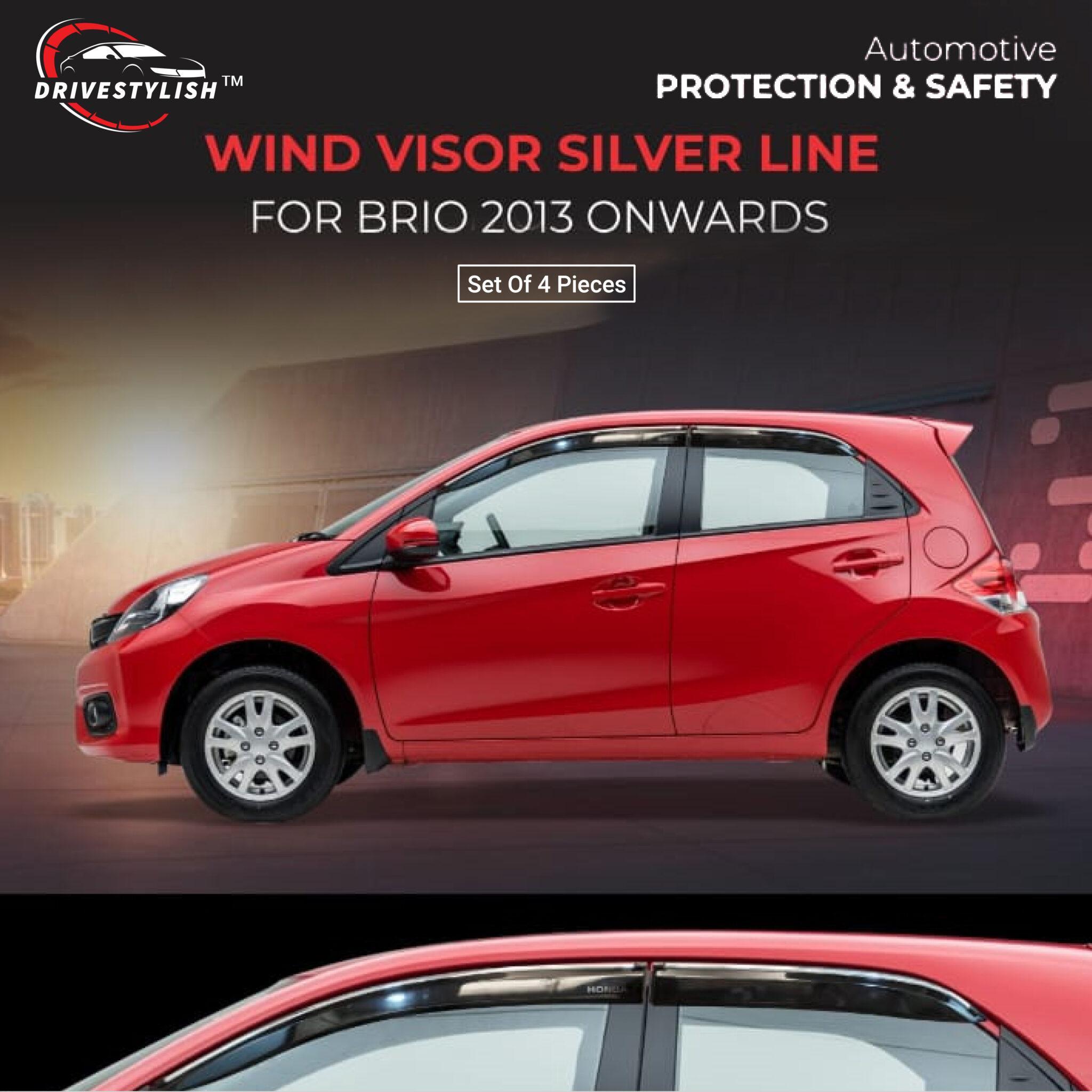 Honda Brio Wind Visor – Silver Line