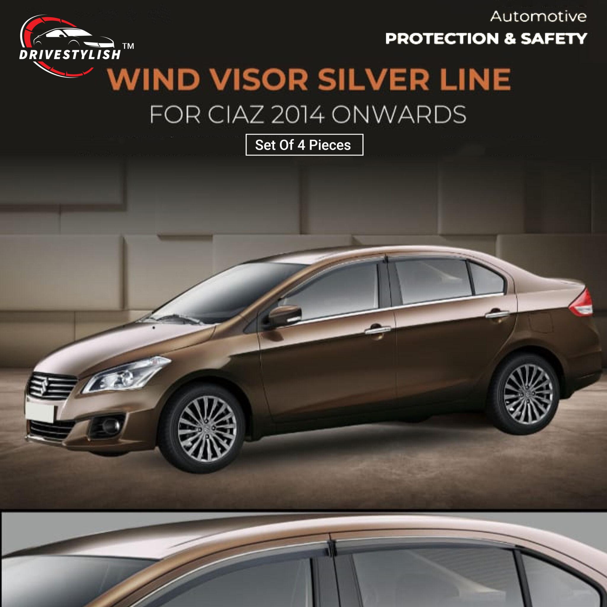 Maruti Suzuki Ciaz Wind Visor – Silver Line