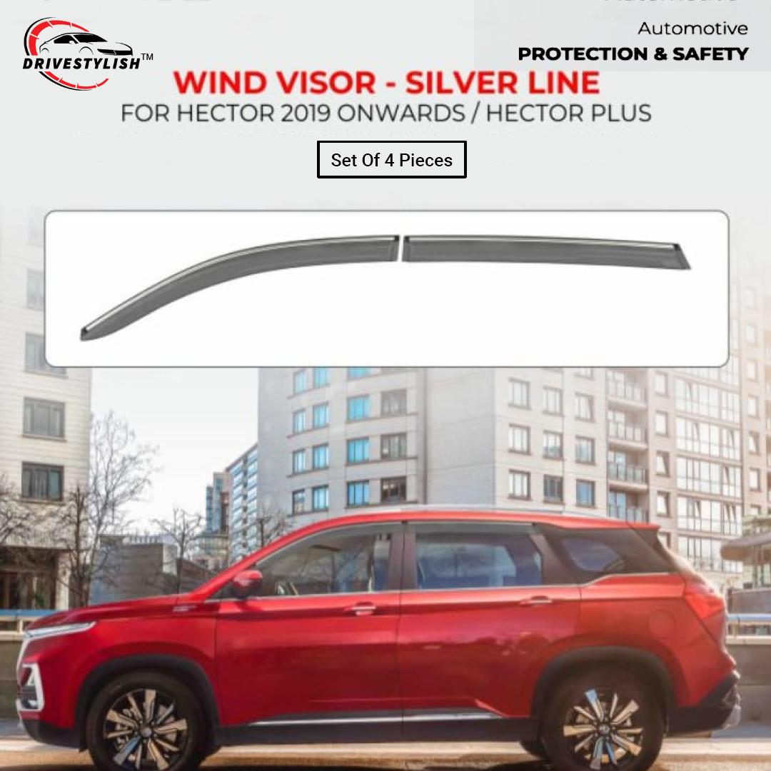 MG Hector Plus Wind Visor - Chrome Insert
