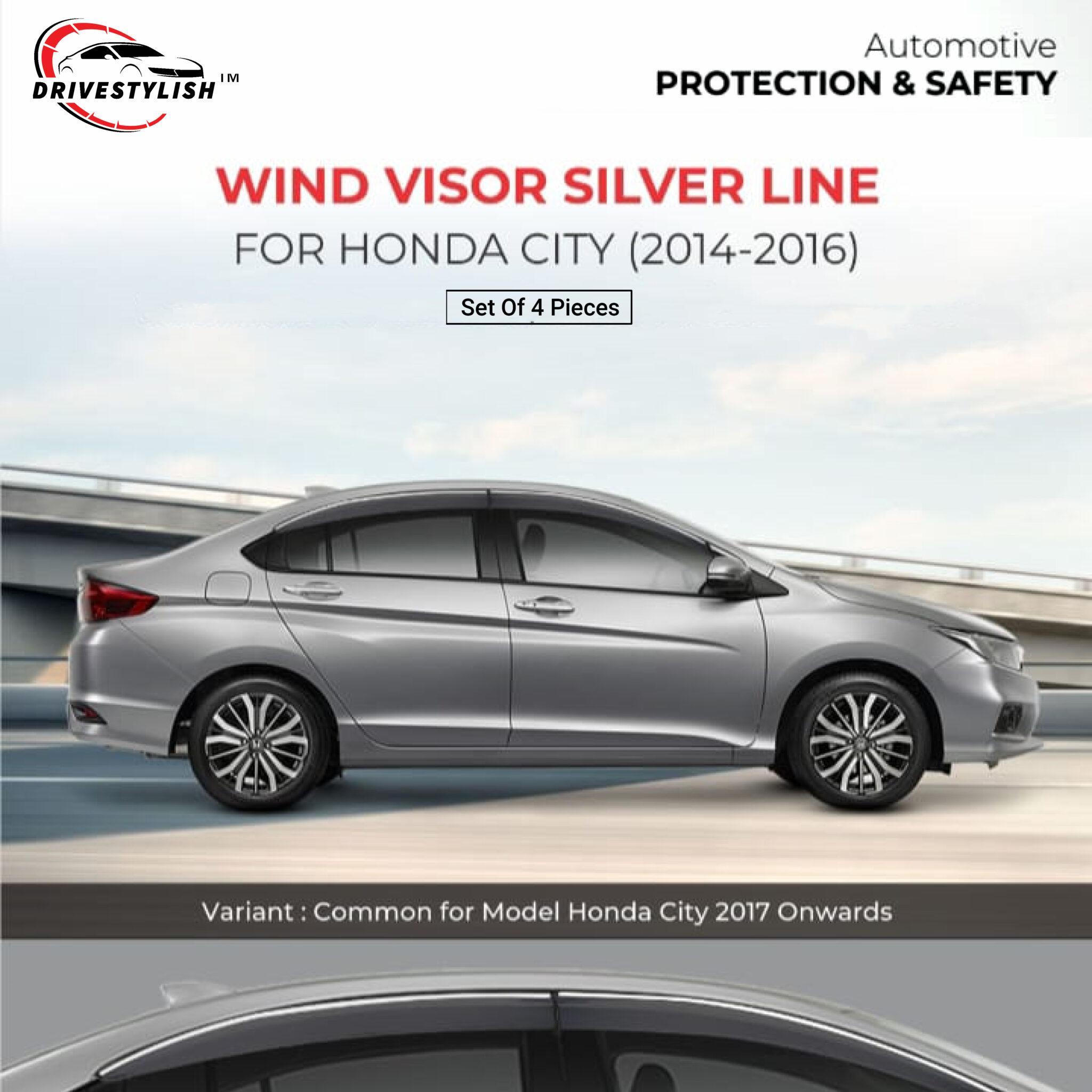 Honda City (2014) Wind Visor – Silver Line