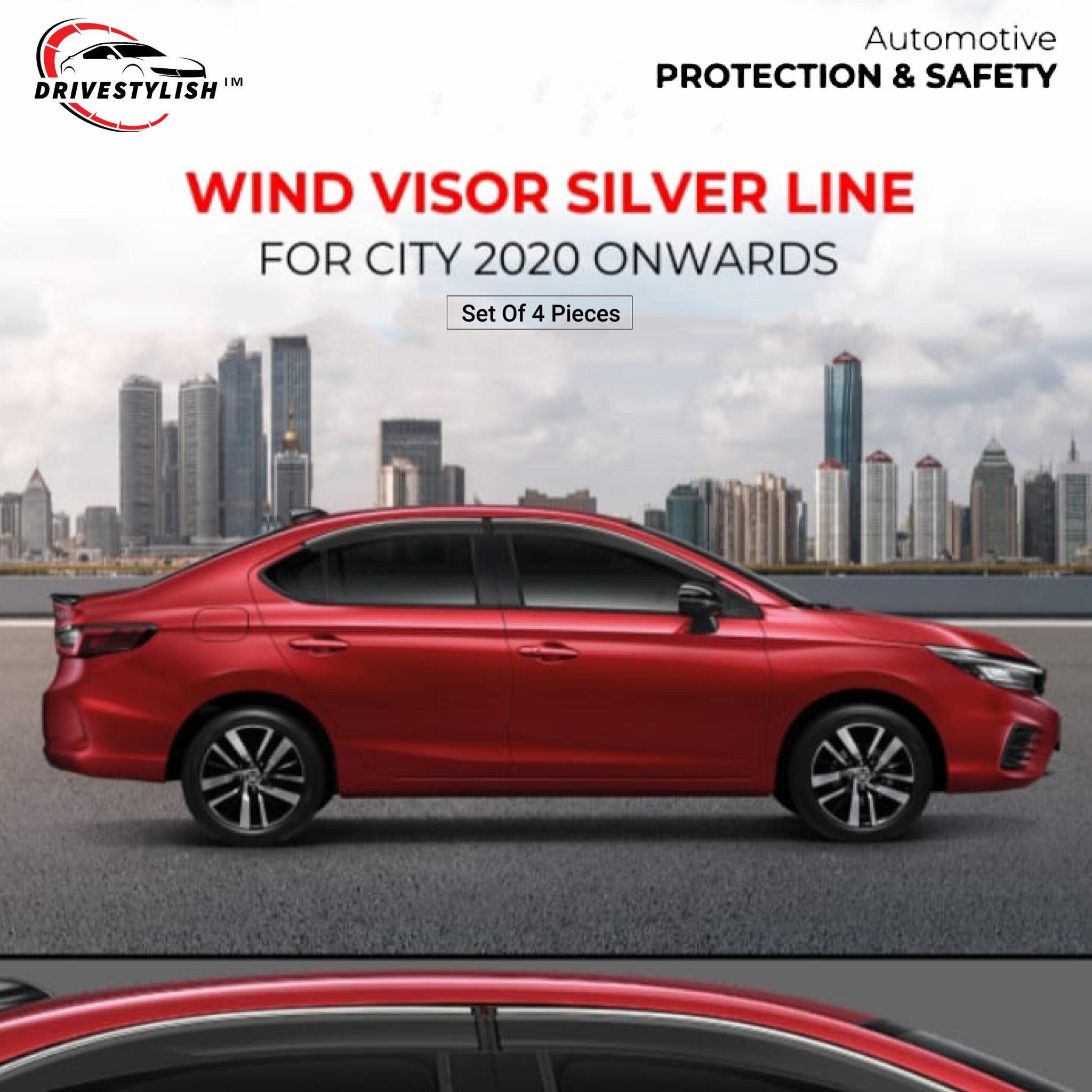 Honda City (2020) and Onwards Wind Visor – Silver Line