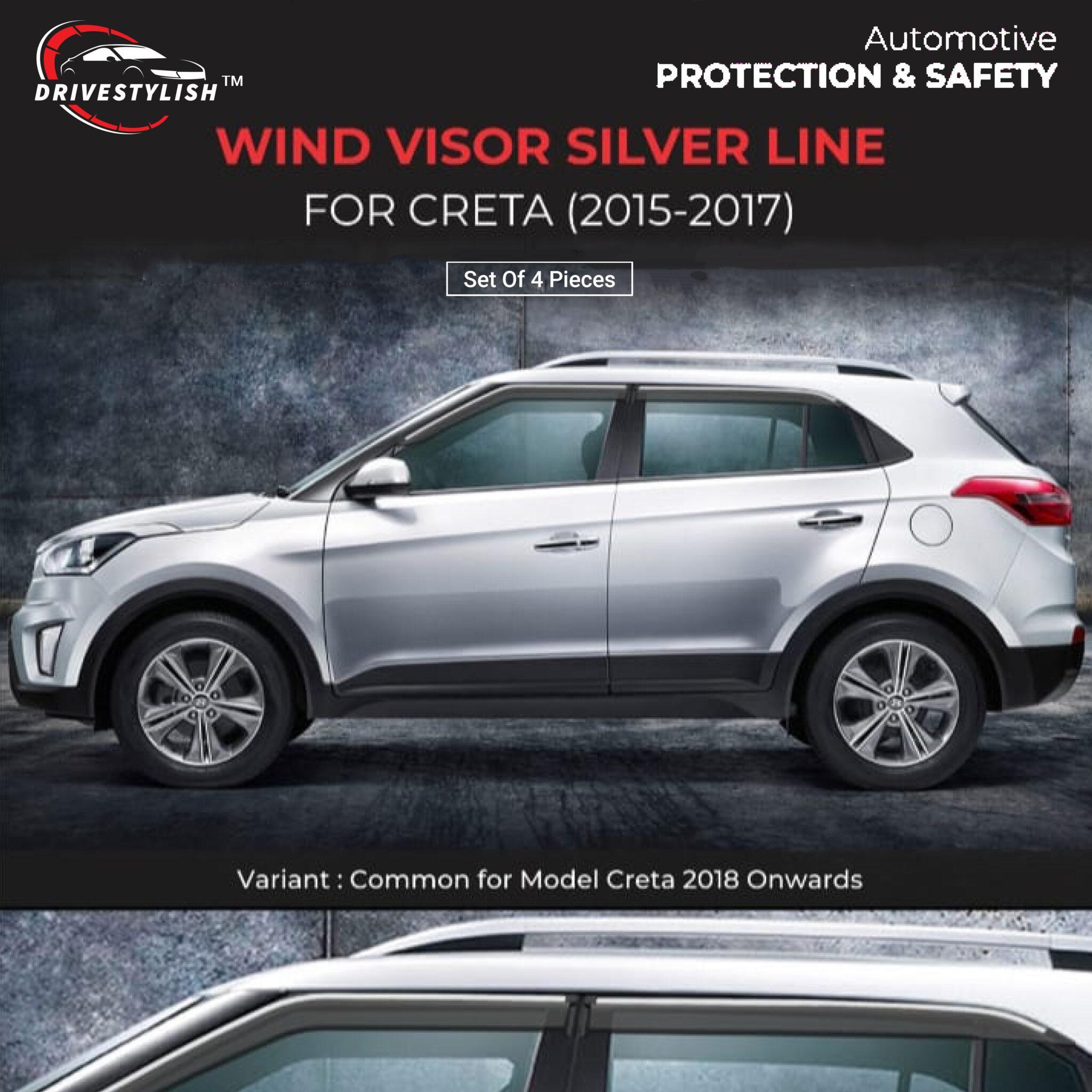 Hyundai Creta (2016) Wind Visor – Silver Line