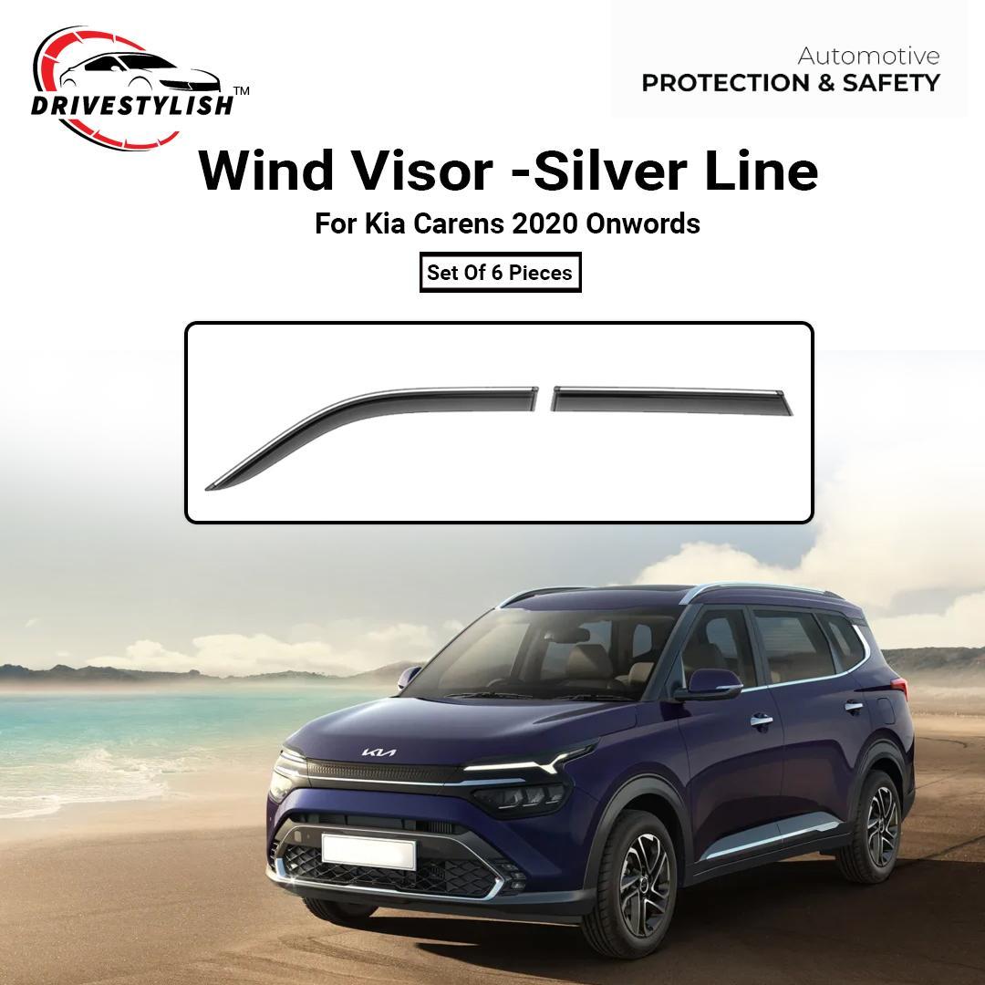 Kia Carens Wind Visor – Chrome Insert