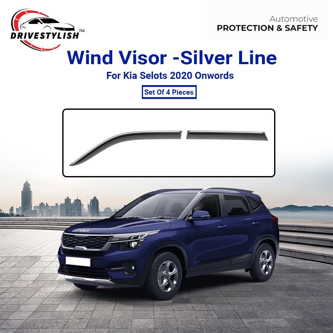 Kia Seltos Wind Visor – Silver Line
