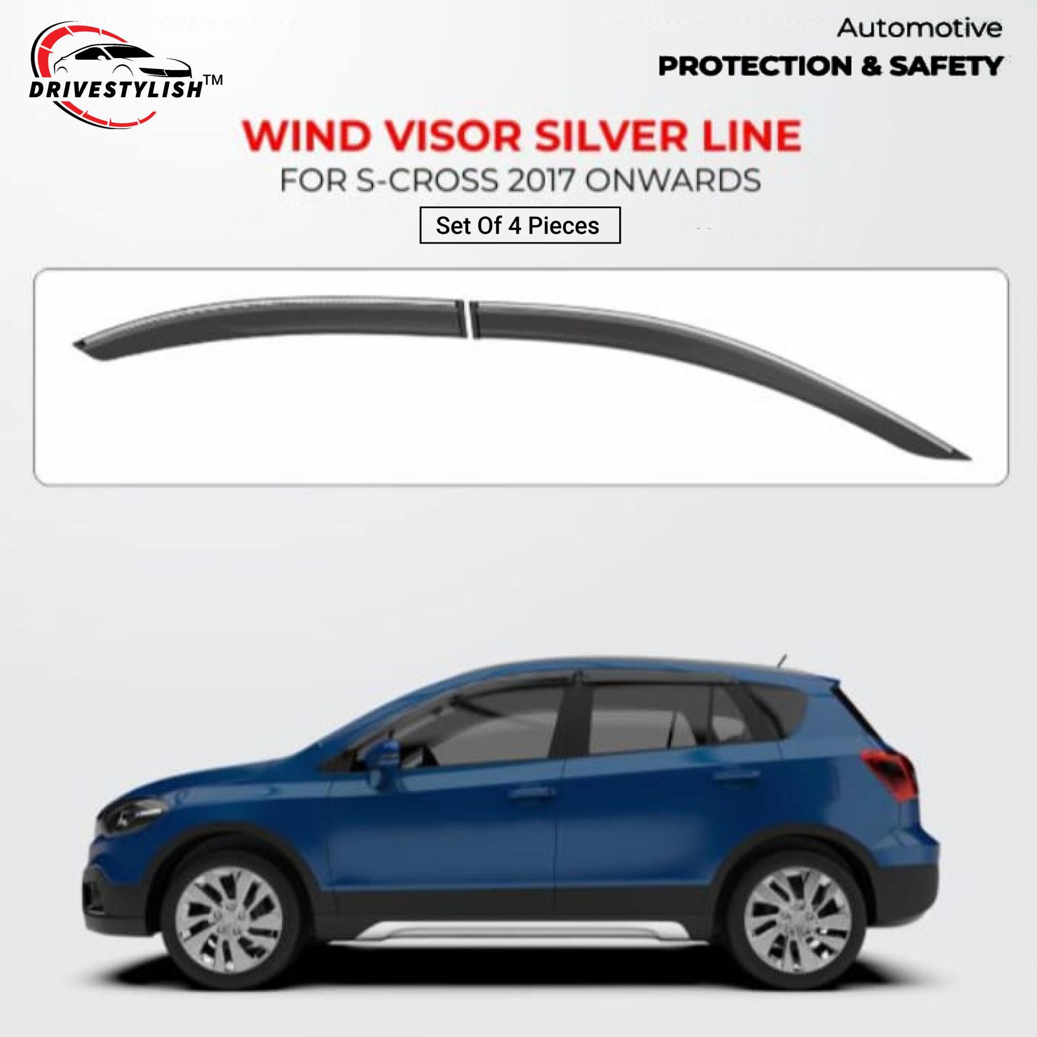 Maruti Suzuki S-Cross (2017) Door Visor – Silver Line