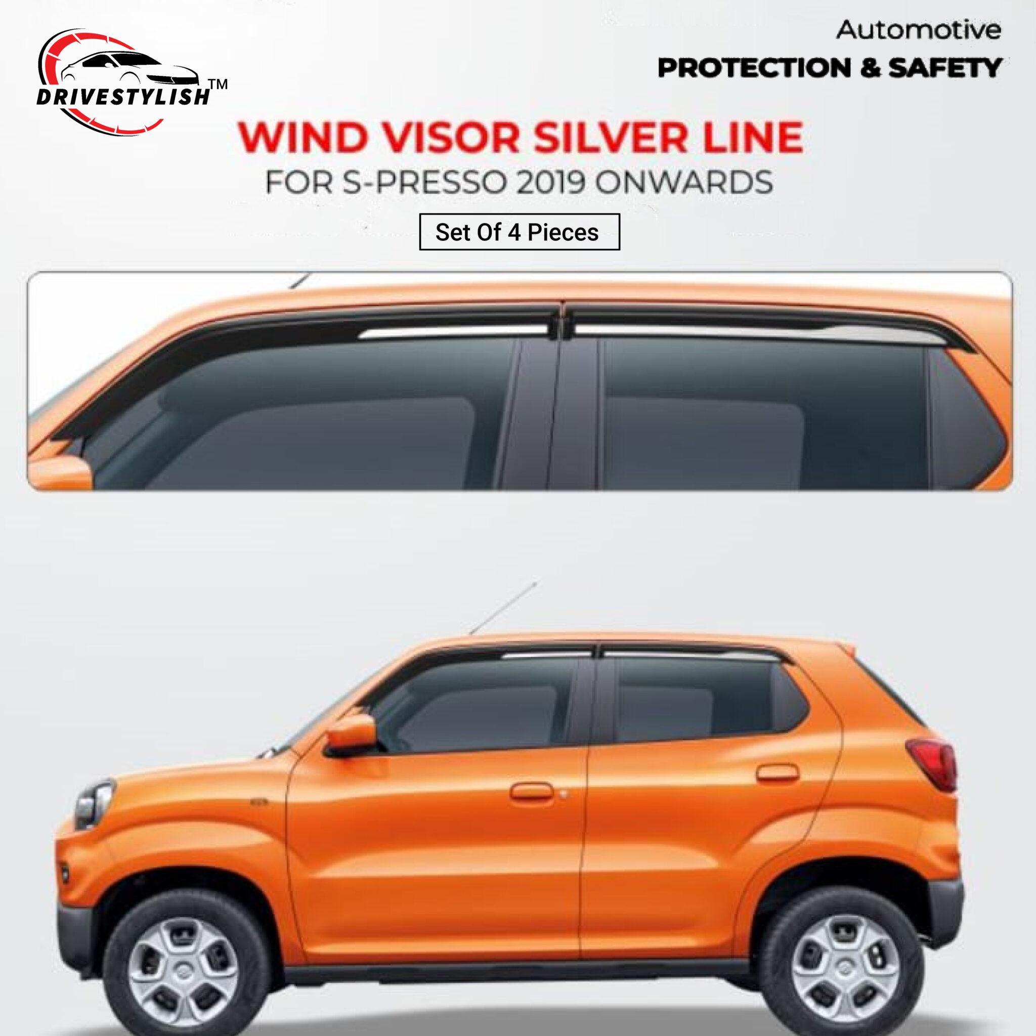 Maruti Suzuki S-Presso Wind Visor – Silver Line