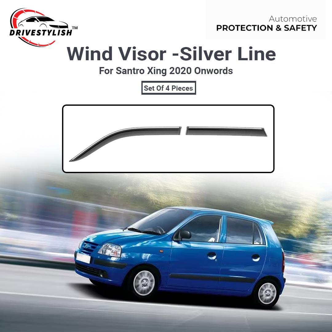 Hyundai Santro Xing Wind Visor – Silver Line