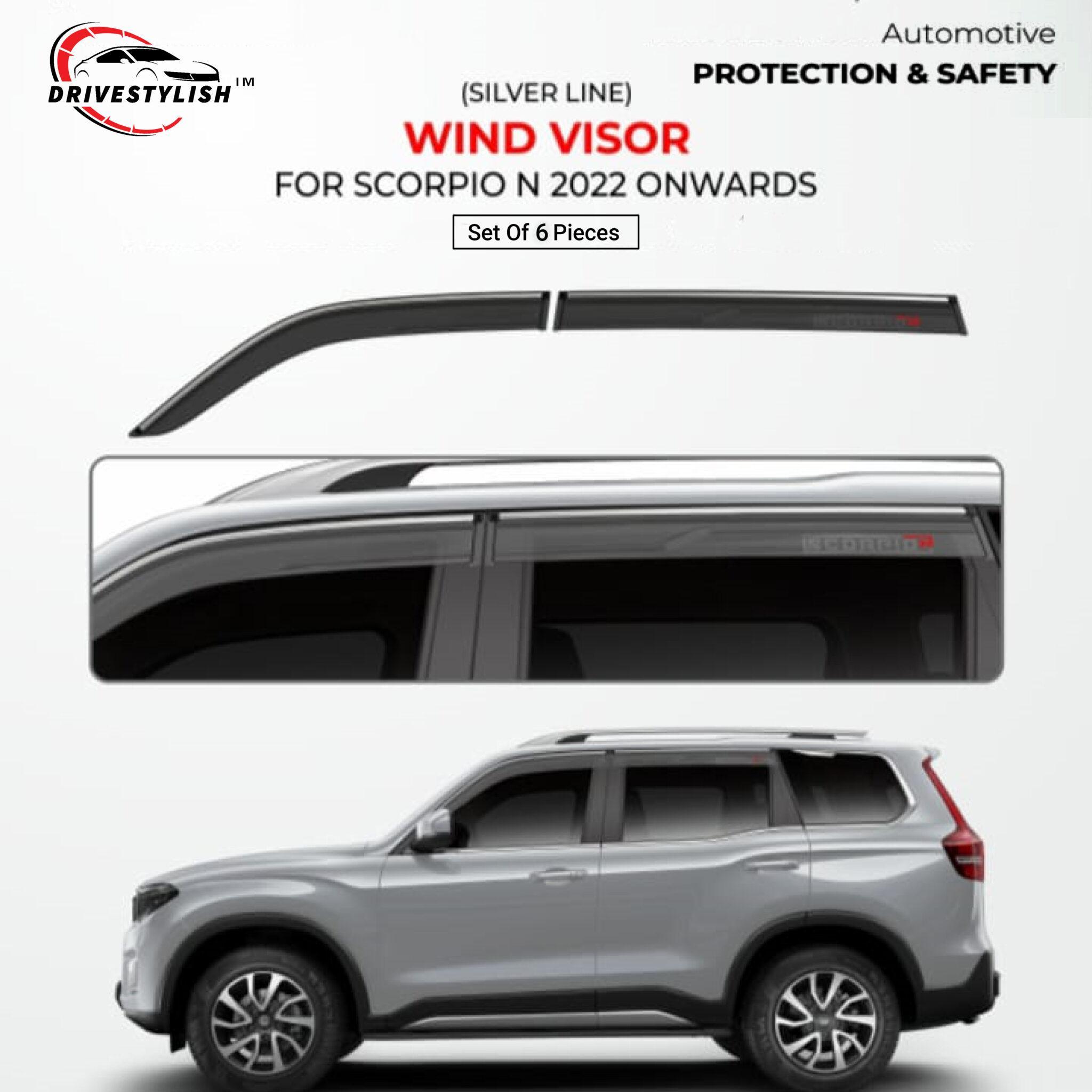 Mahindra Scorpio-N Wind Visor with Silver Line