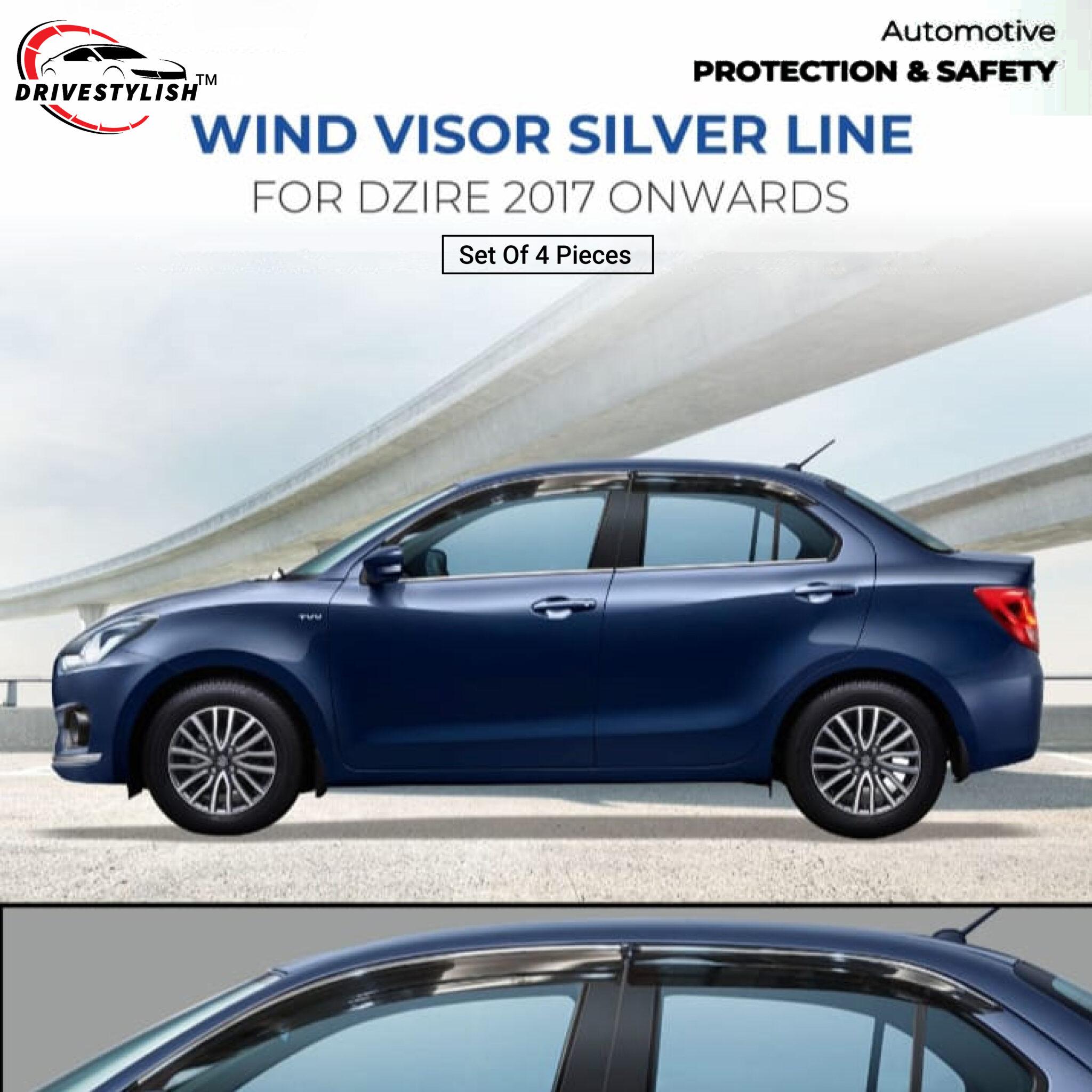 Maruti Suzuki Swift Dzire (2017) Wind Visor – Silver Line