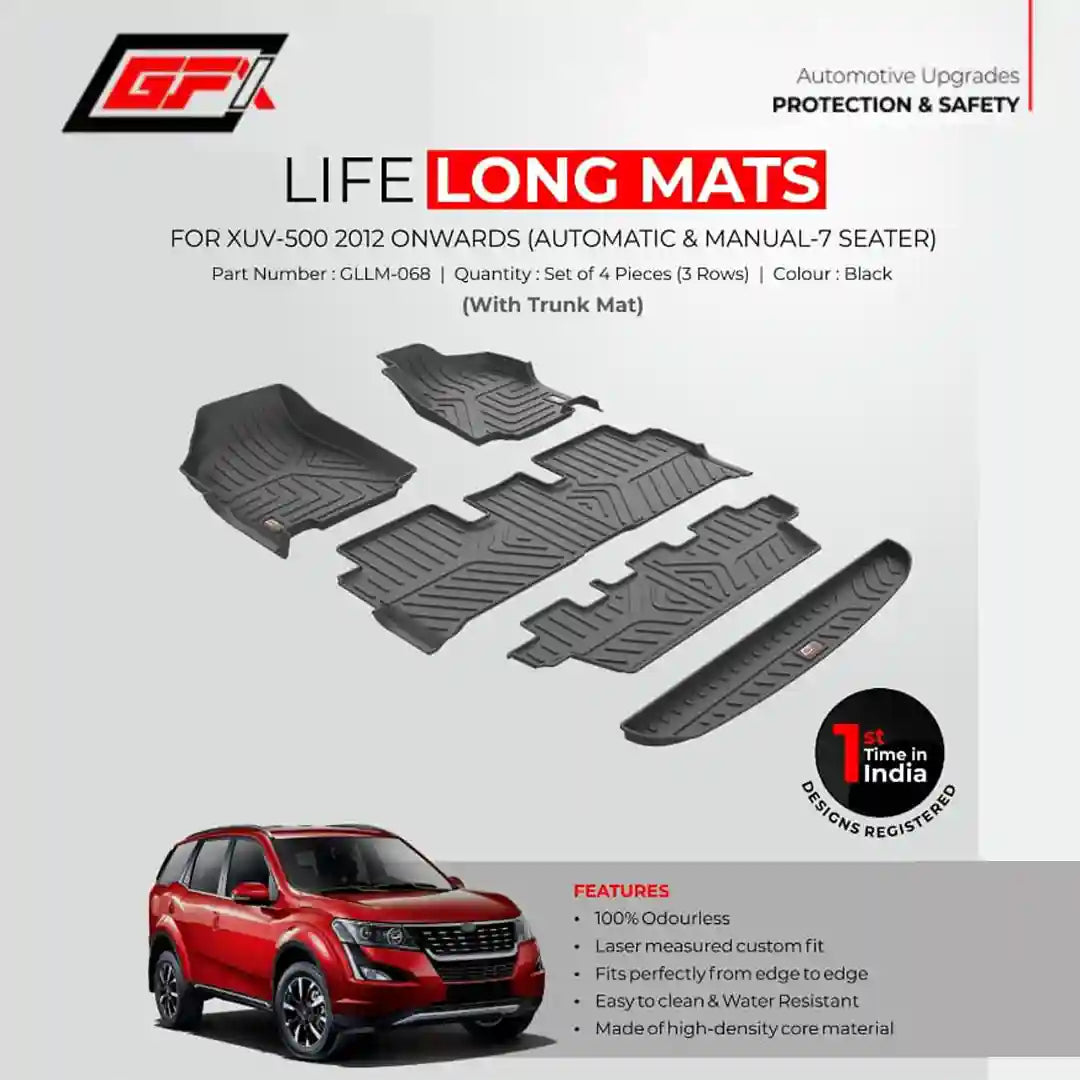 GFX Lifelong Floor Mats For XUV 500 (2012) Onwards Set Of 4
