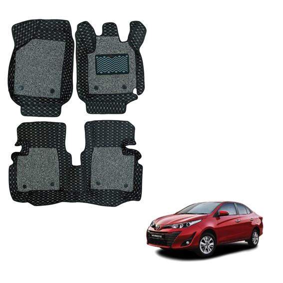 Toyota Yaris Spacious Foot Mats - Black/Grey Colour