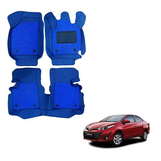 Toyota Yaris Superior 7D Foot Mats - Blue Colour