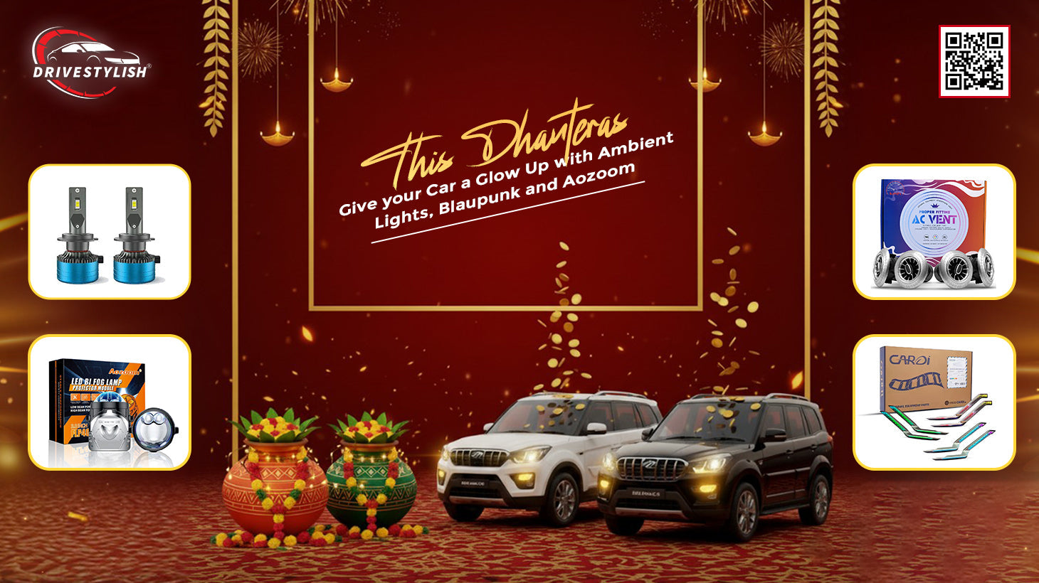 This Dhanteras, Give your Car a Glow Up with Ambient Lights, Blaupunk and Aozoom