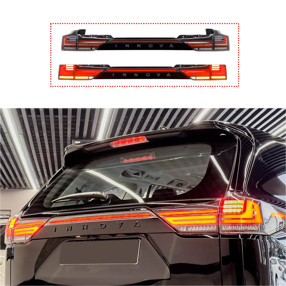 Tail Lights for Innova Hycross with LED Smoke || Red