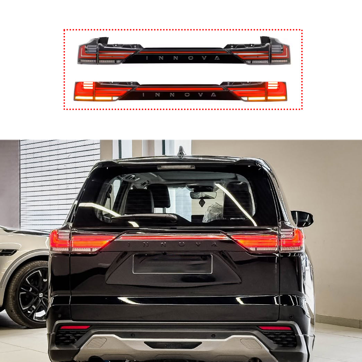 Tail Lights for Innova Hycross with LED Smoke || Red