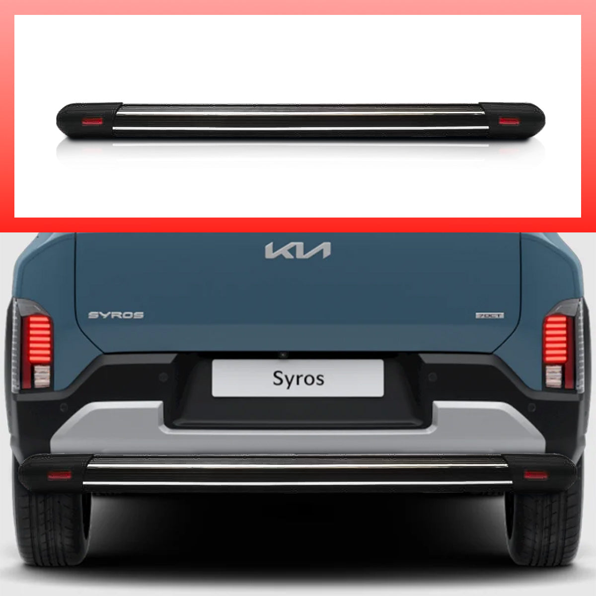 Kia Syros Rear Bumper Guards | Aluminium