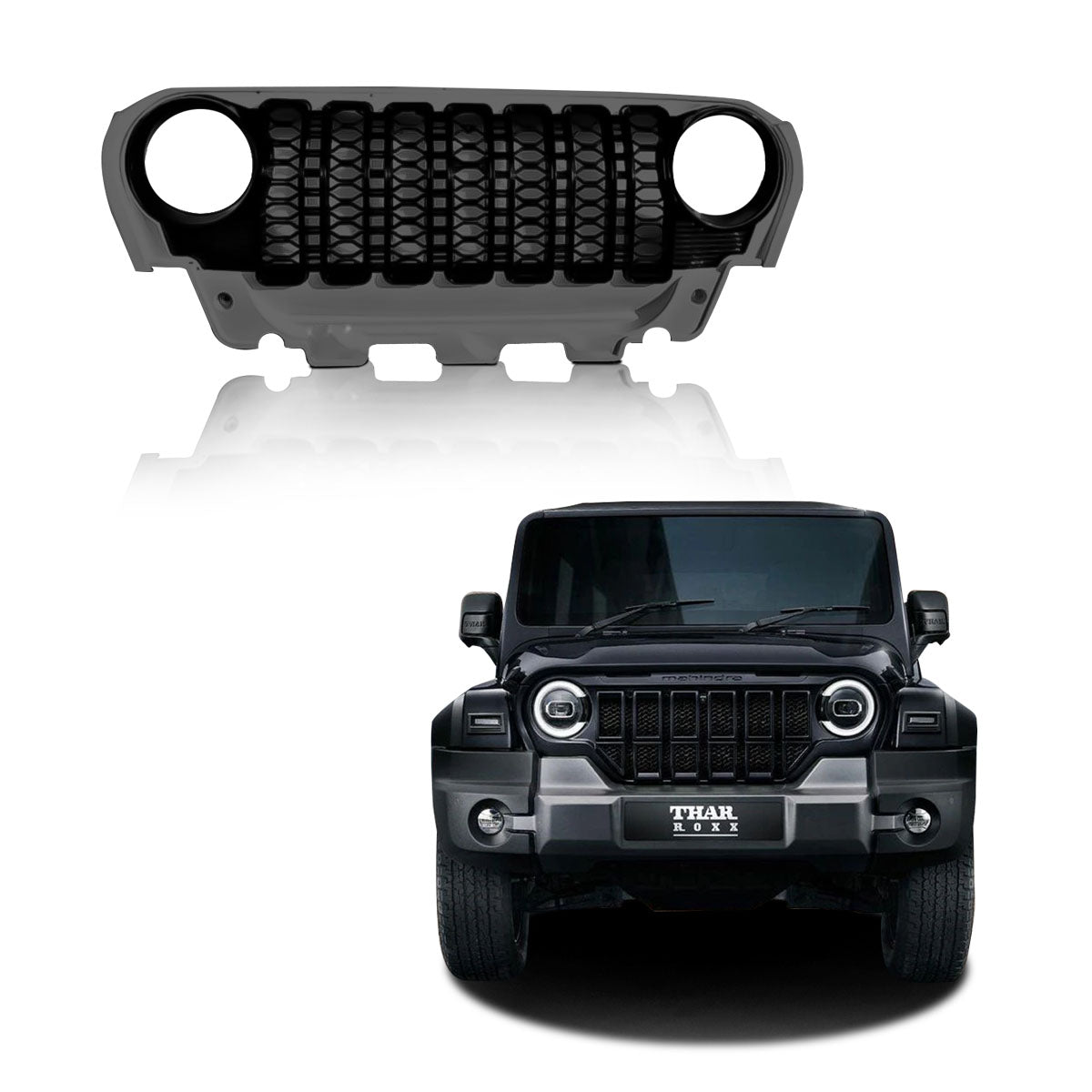 New Thar/Roxx Wrangler Style Bumper Grill - Red, White, Grey And Black